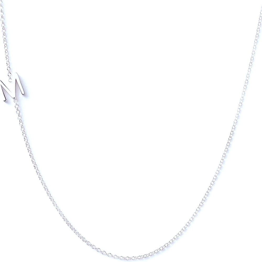 Maya Brenner 14k white gold, initial necklace.  Excellent condition.